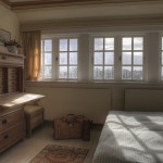 Schlafzimmer im Obergeschoss mit Meerblick